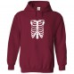 Human Skeleton Rib Cage Kids and Adults Pullover Hoodie for Halloween									 									 									
